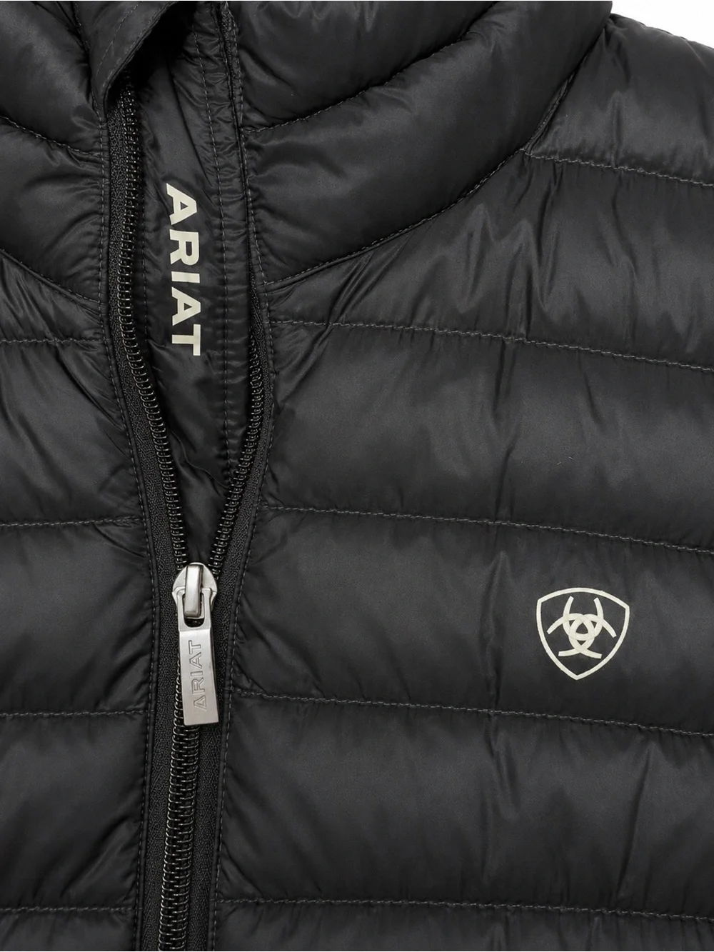 Ariat Black Puffer Vest with Burgundy Long-Sleeve Shirt